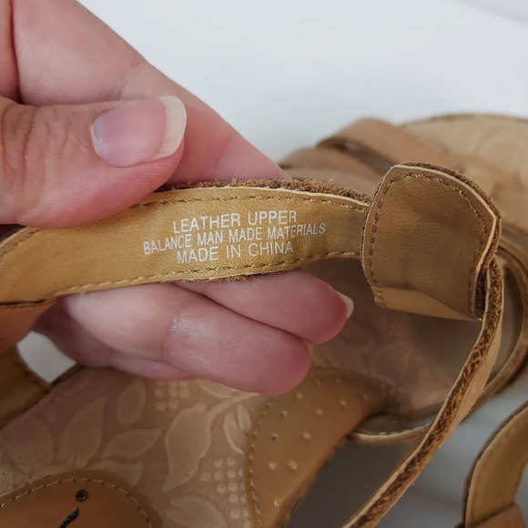 BOC Born Concept Leather Floral Cork Wedge Slingback Sandals in Size 8 - Picture 10 of 11